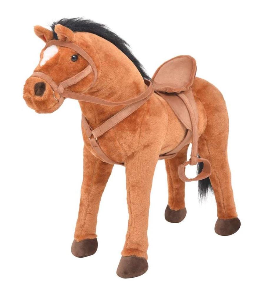 Plüschtier Pferd Stehend Plüsch Braun