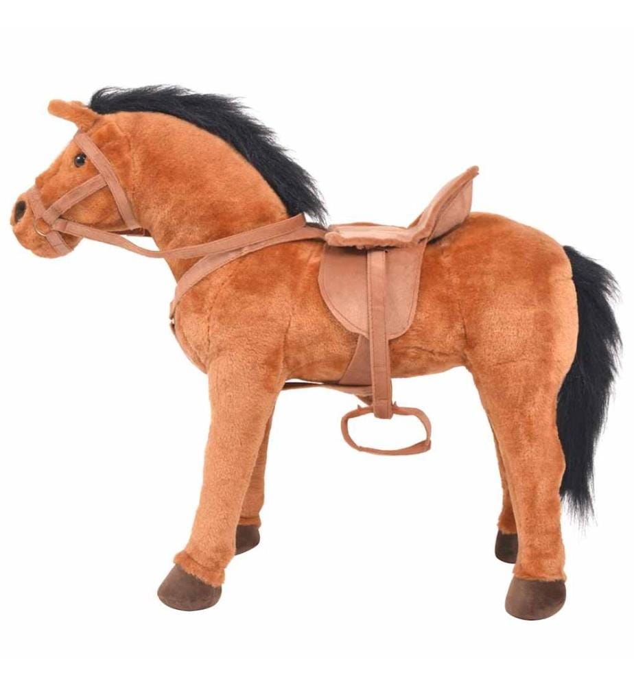 Plüschtier Pferd Stehend Plüsch Braun