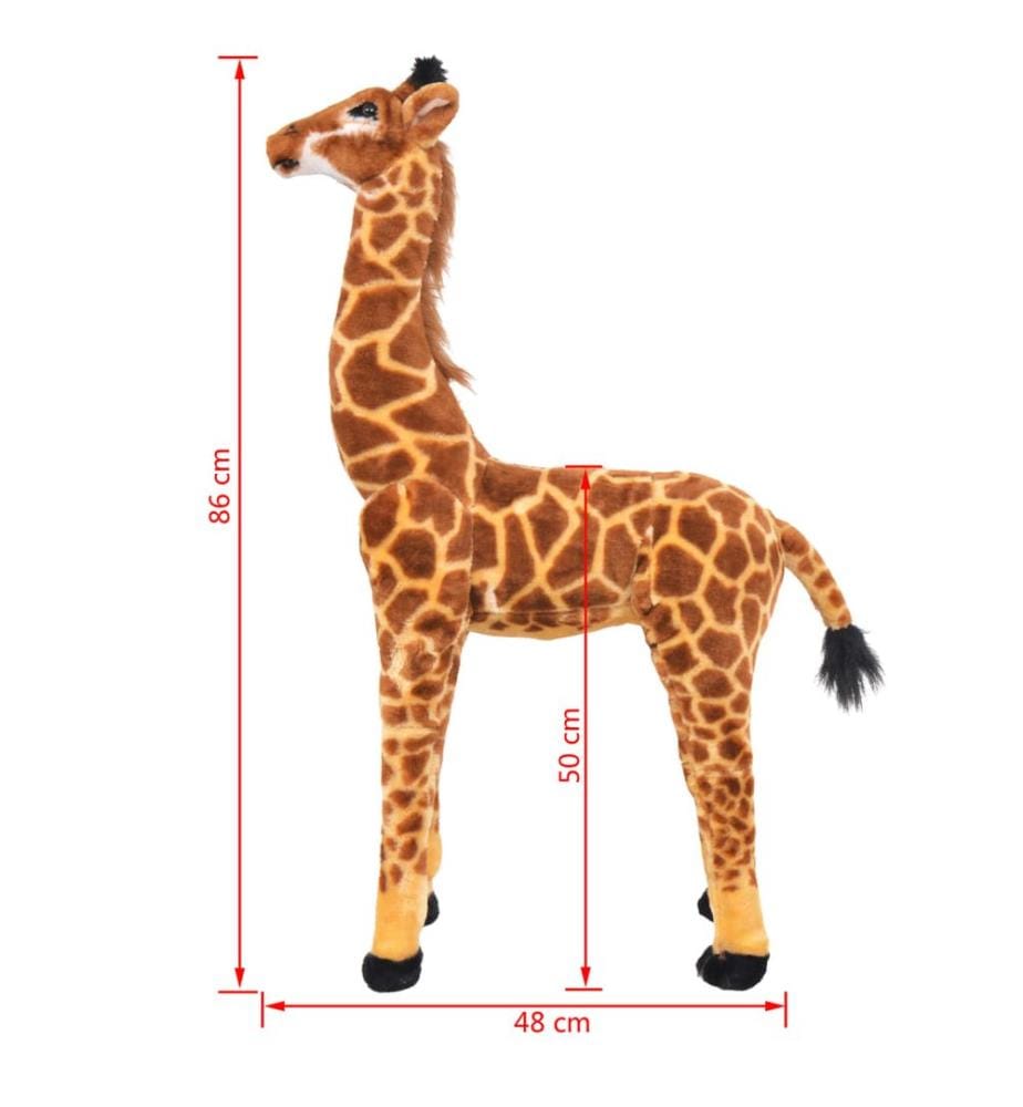 Plüschtier Giraffe Stehend Plüsch Braun und Gelb XXL