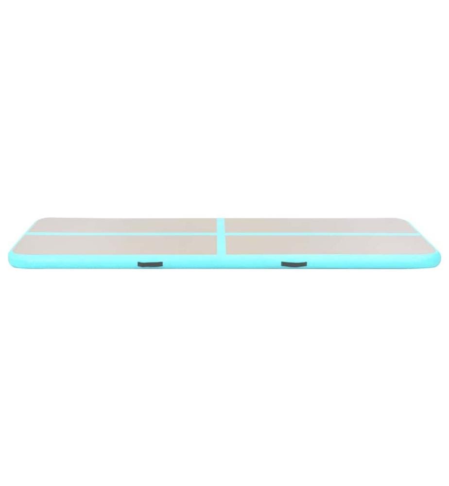 Tapis gonflable de gymnastique avec pompe 300x100x10cm PVC Vert