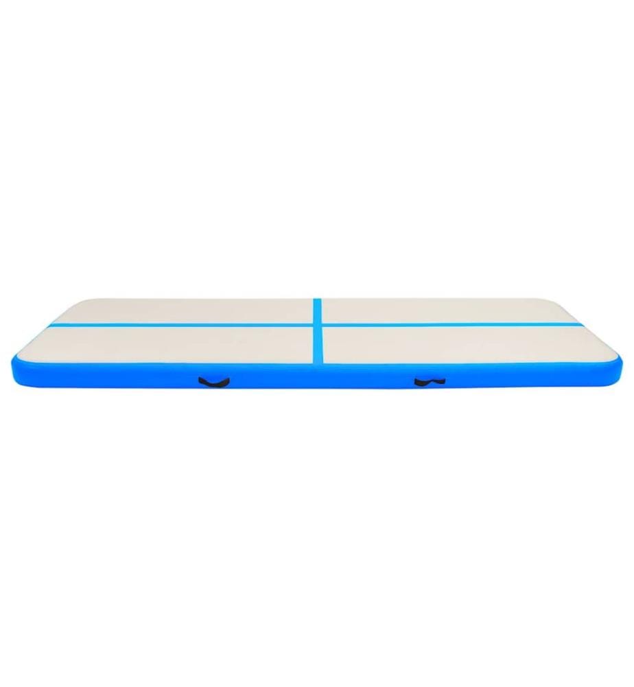 Tapis gonflable de gymnastique avec pompe 400x100x20cm PVC Bleu