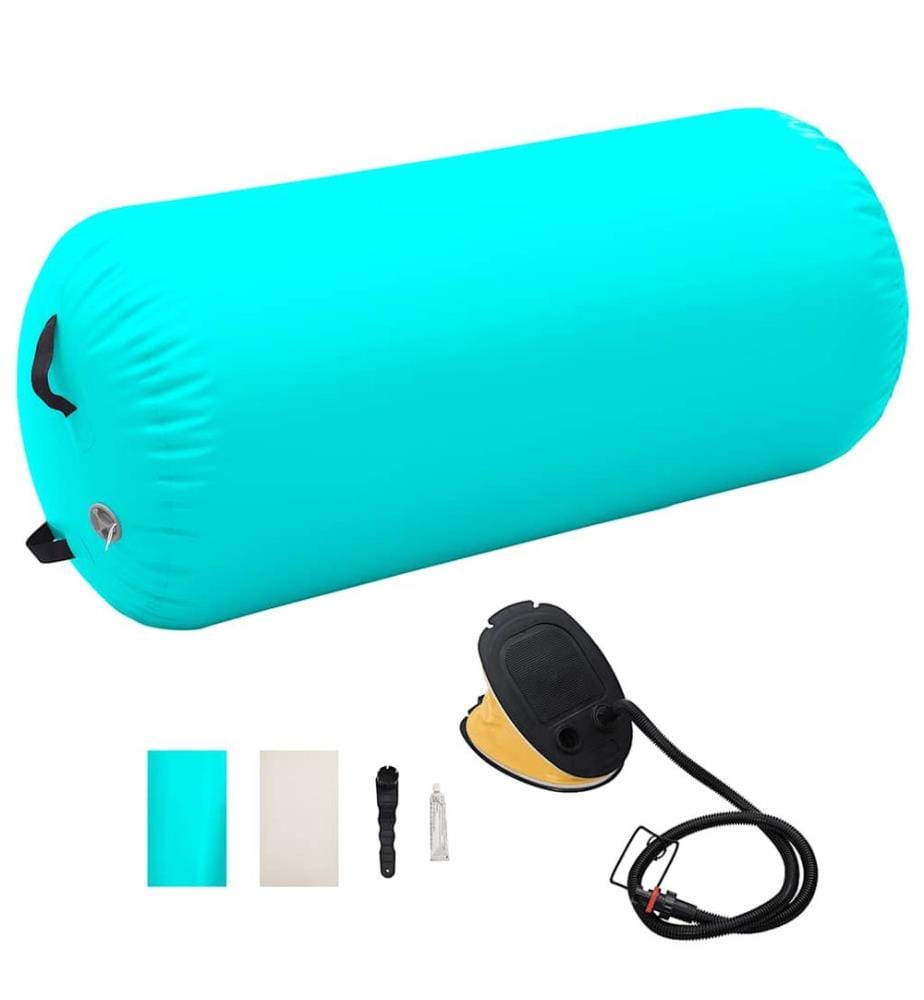 Rouleau gonflable de gymnastique avec pompe 120x90 cm PVC Vert