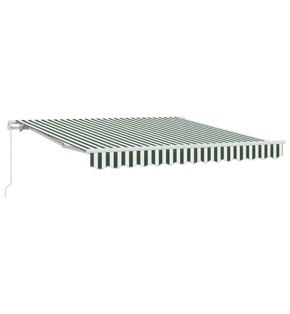 Auvent rétractable Vert et blanc 350 x 250 cm