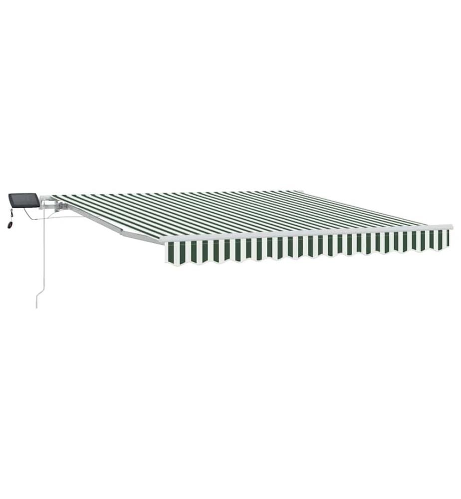 Auvent rétractable Vert et blanc 350 x 250 cm