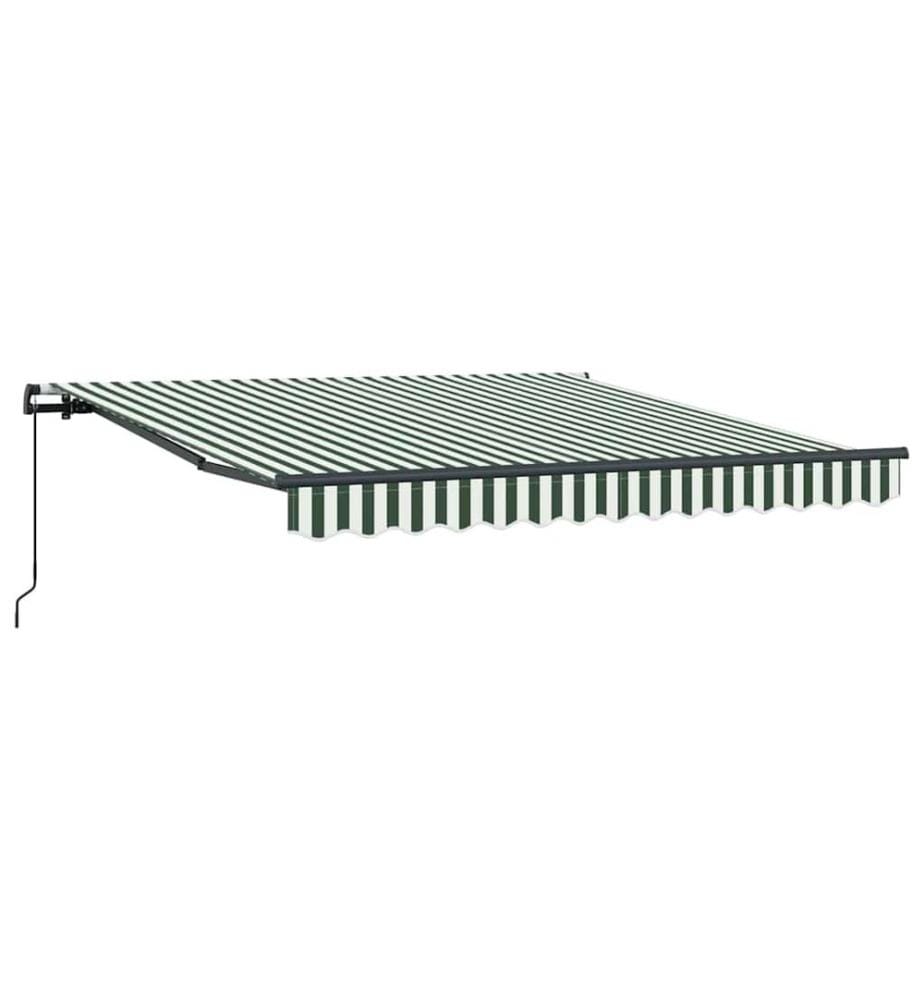Auvent rétractable Vert et blanc 350 x 250 cm
