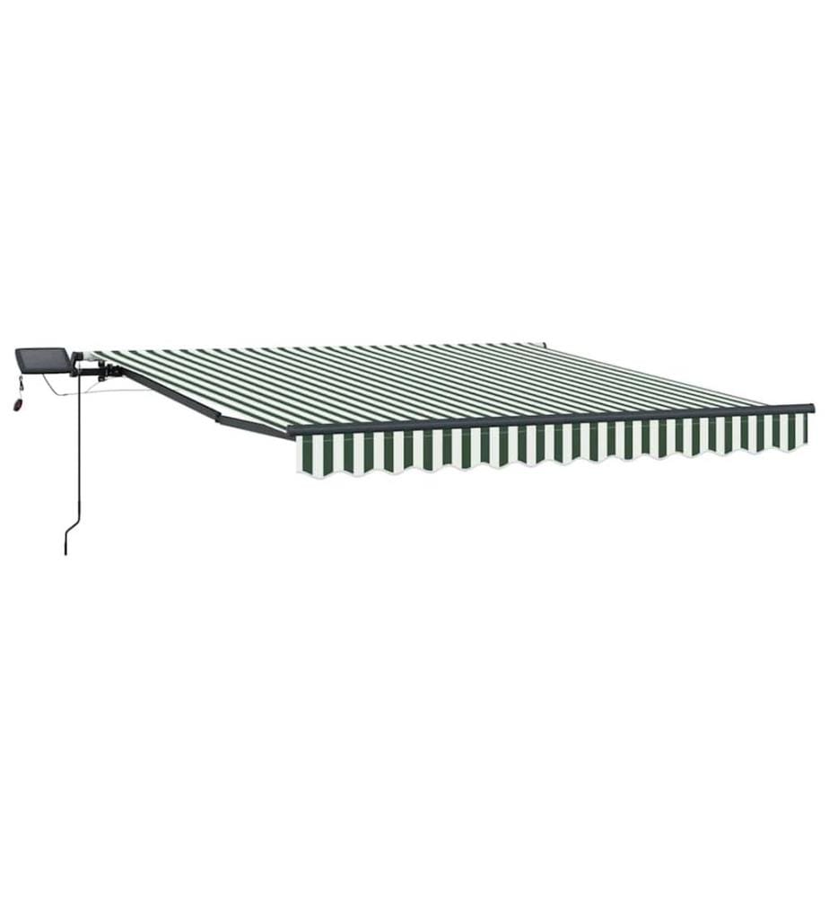 Auvent rétractable Vert et blanc 350 x 250 cm