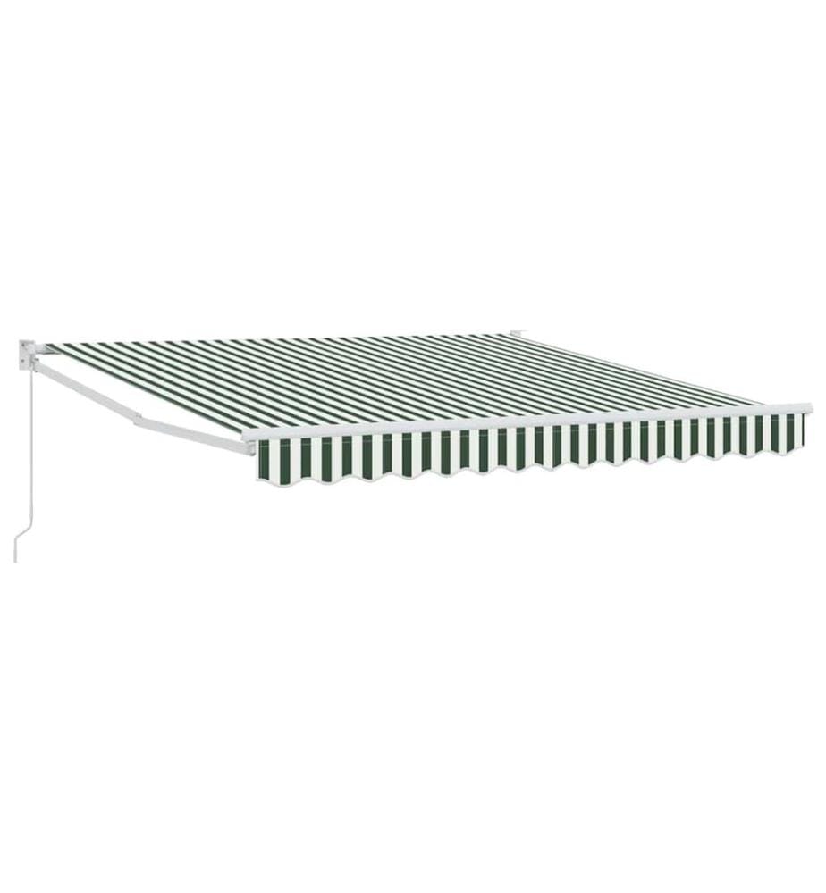 Auvent rétractable Vert et blanc 350 x 250 cm