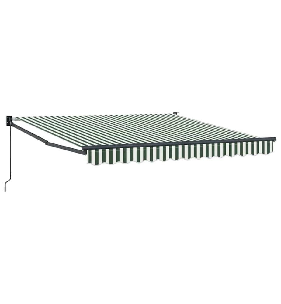 Auvent rétractable Vert et blanc 350 x 250 cm