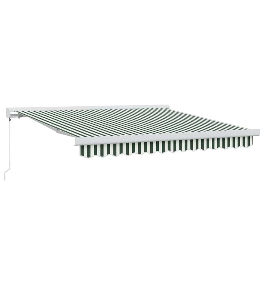Auvent rétractable Vert et blanc 350 x 250 cm