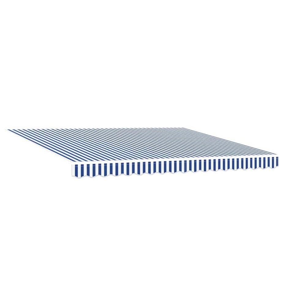 Auvent Rétractable Bleu et Blanc 400 × 300 cm