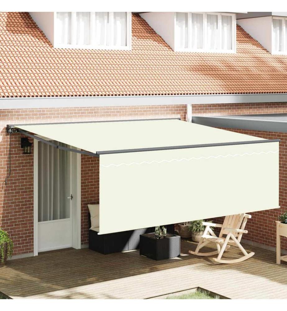 Auvent Rétractable Crème 400 × 300 cm Polyester et Aluminium