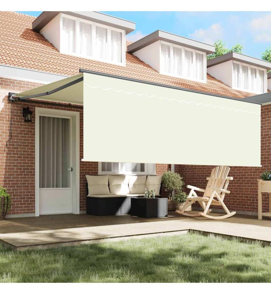 Auvent Rétractable Crème 400 × 300 cm Polyester et Aluminium