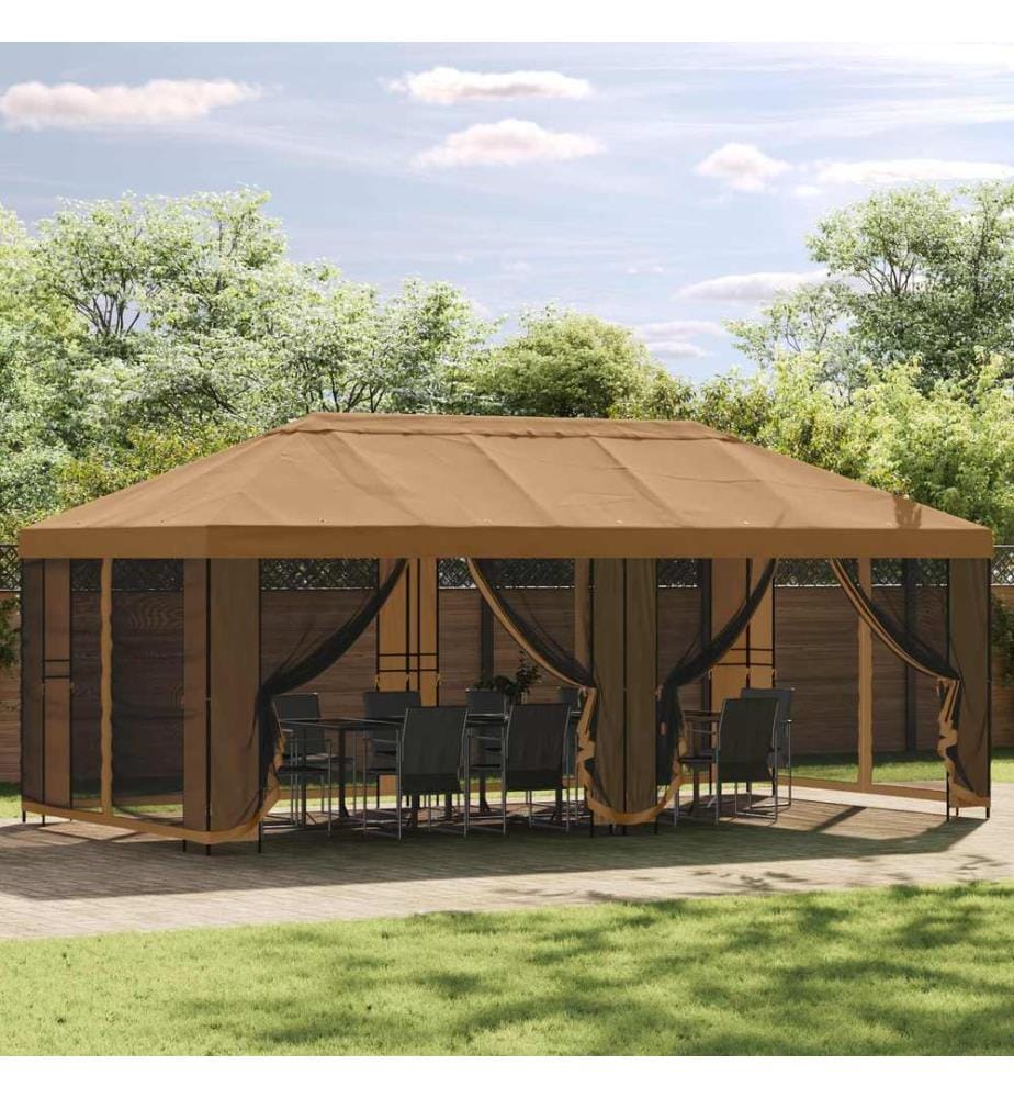Gazebo Rahmen 6 x 3 m Schwarz Stahl
