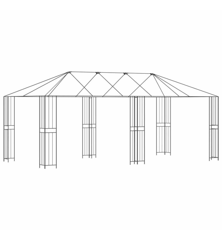 Gazebo Rahmen 6 x 3 m Schwarz Stahl