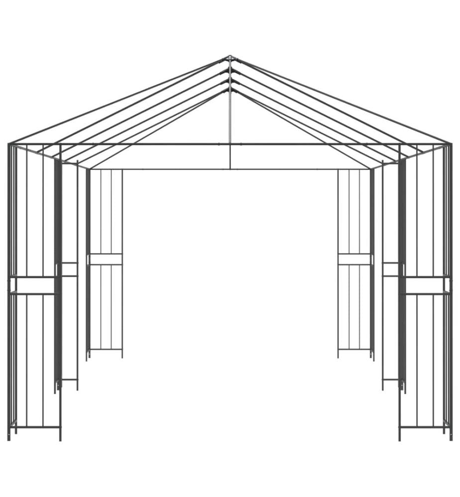 Gazebo Rahmen 6 x 3 m Schwarz Stahl