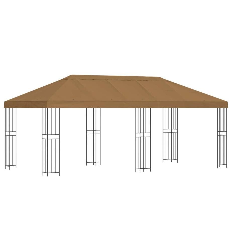 Gazebo con pareti laterali 6 x 3 m Beige Poliestere e Acciaio 190