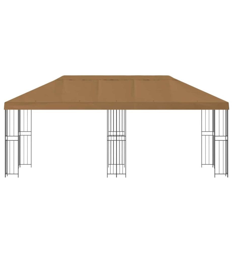 Gazebo con pareti laterali 6 x 3 m Beige Poliestere e Acciaio 190