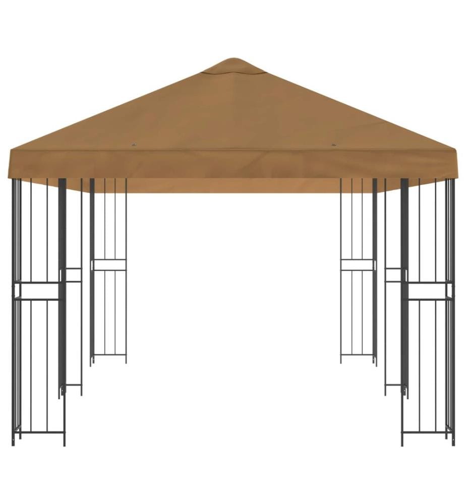 Gazebo con pareti laterali 6 x 3 m Beige Poliestere e Acciaio 190