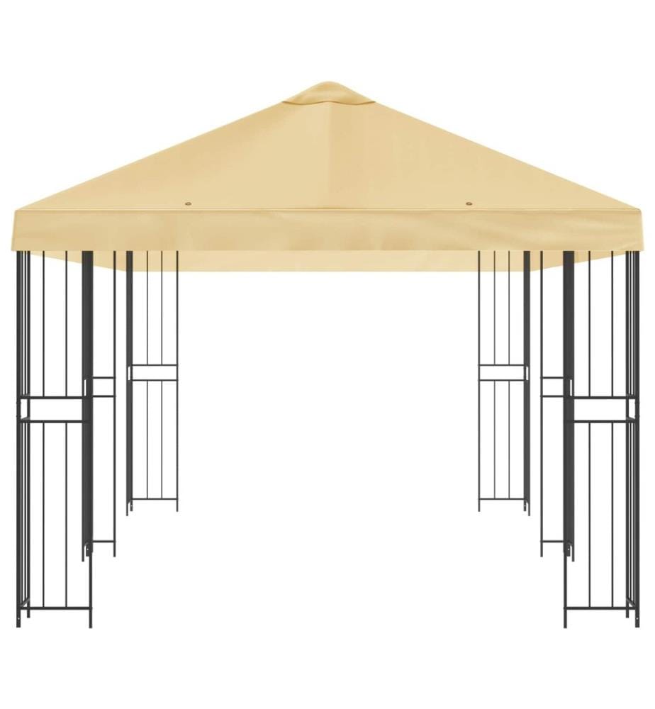 Gazebo avec murs latéraux 6 x 3 m Crème Polyester et Acier 190
