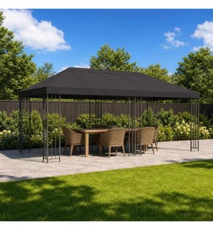 Gazebo avec murs latéraux 6 x 3 m Anthracite Polyester et Acier