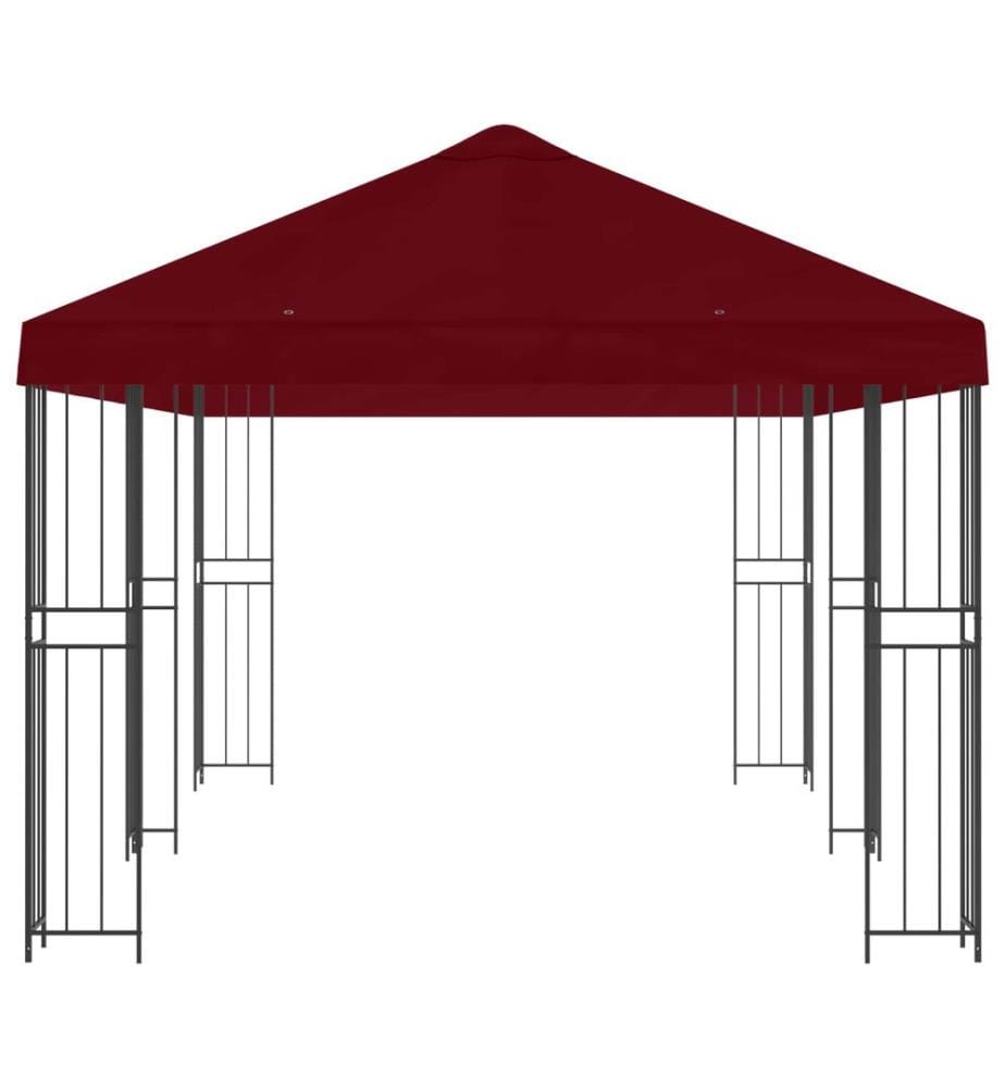 Gazebo avec murs latéraux 6 x 3 m Bordeaux Polyester et Acier