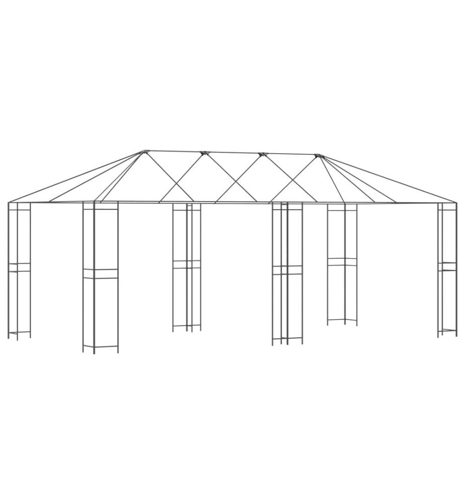Gazebo Rahmen 6 x 3 m Schwarz Stahl