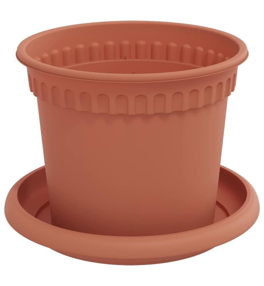 Flower Pots, 6-piece set, brick red, Ø 12.5 x 10 cm, plastic