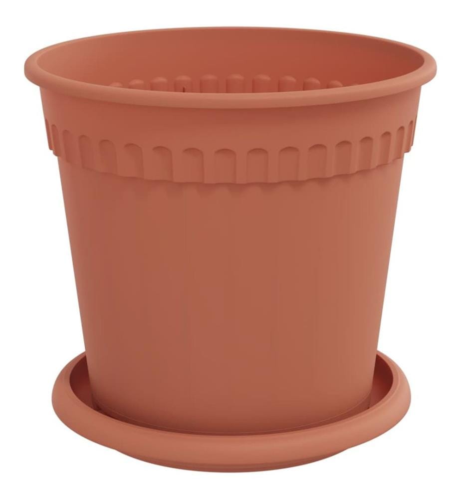 Flower Pots, 6-piece set, brick red, Ø 17 x 14 cm, plastic