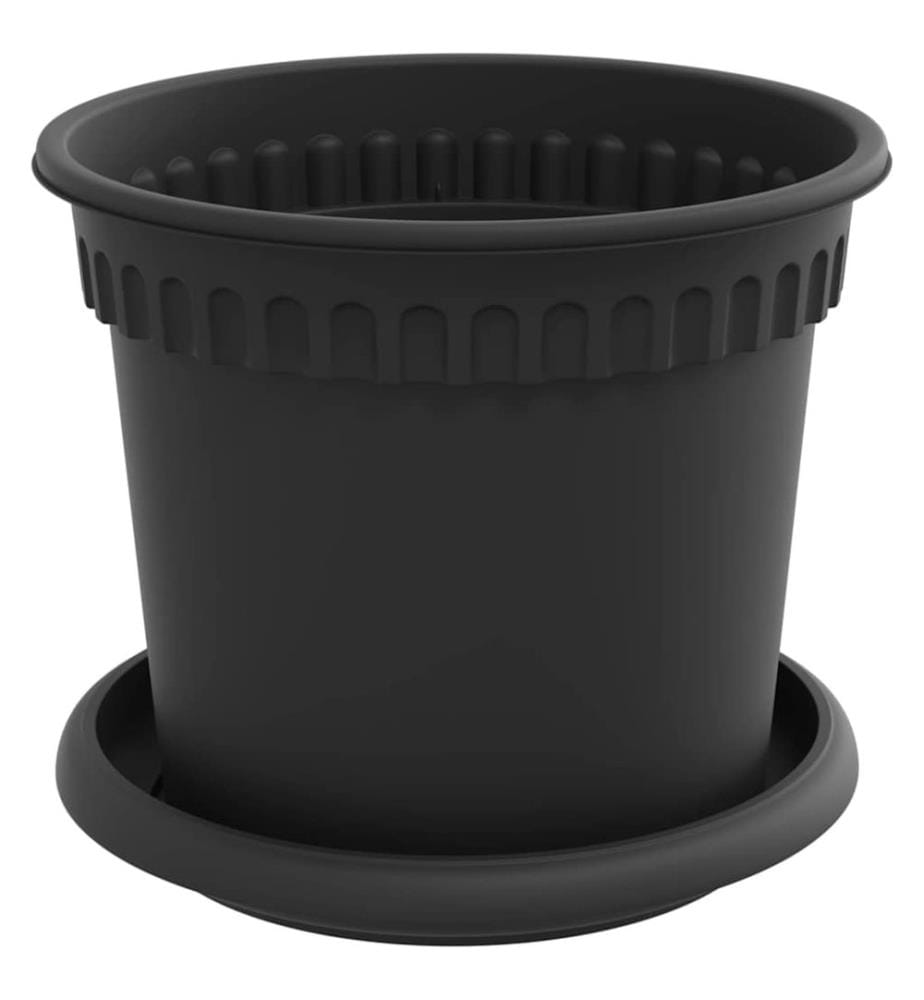 Pots de plantes 6 pcs Noir Ø 15 x 12 cm Plastique