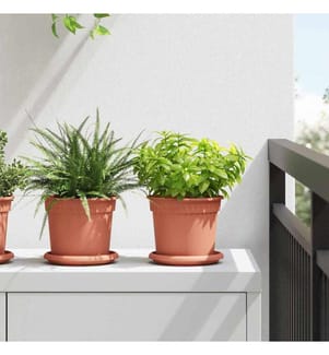 Pots de plantes 24 pcs Rouge brique Ø 15 x 12 cm Plastique