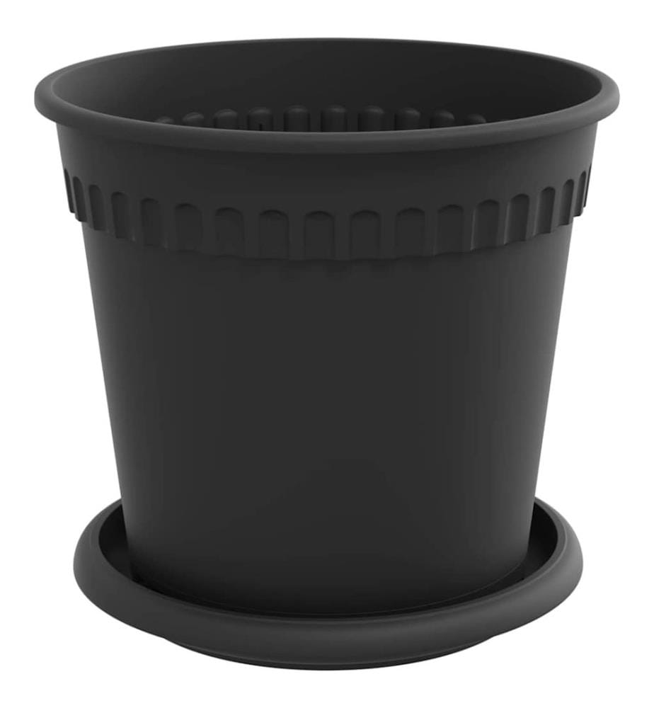 Blumentöpfe 24 pcs Schwarz Ø 17 x 14 cm Kunststoff