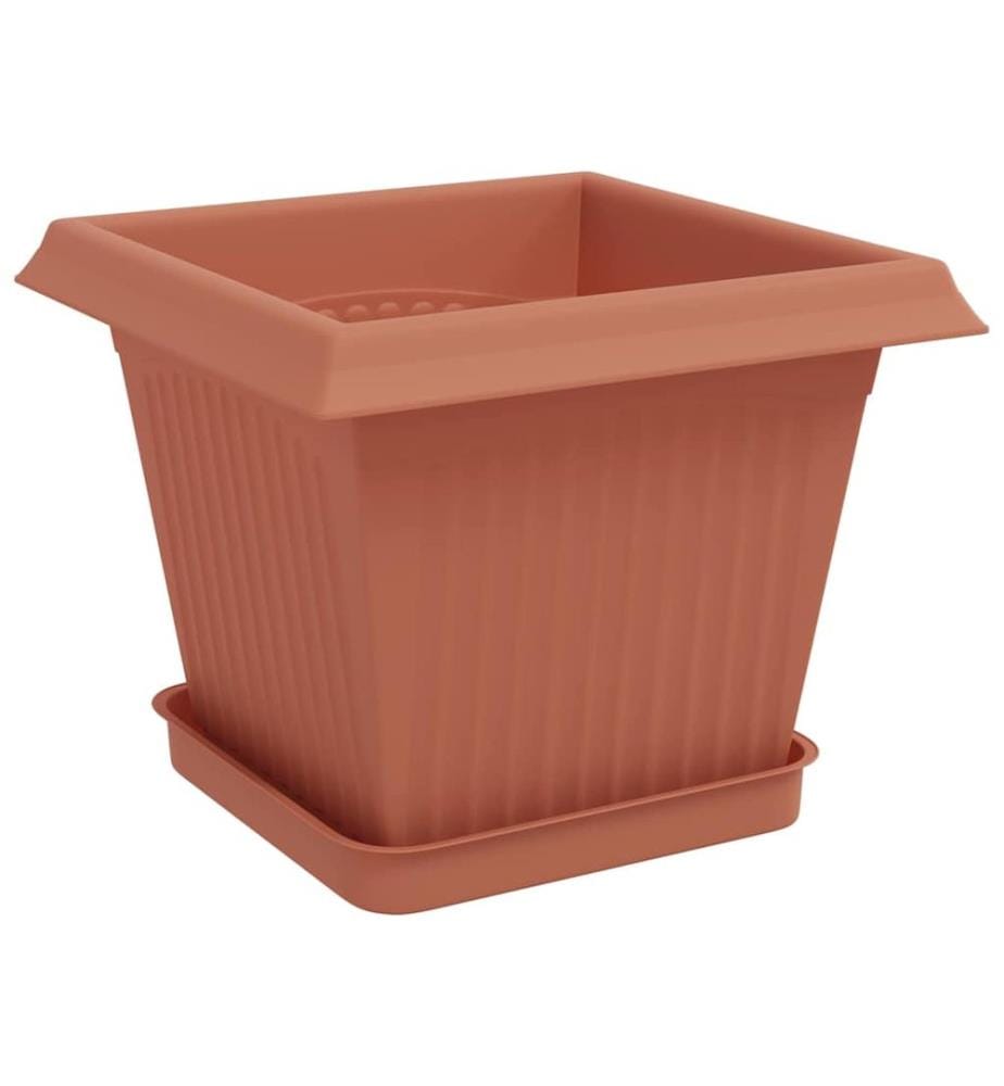 Flower Pots, 6-piece set, Brick Red, 20 x 20 x 16 cm, Plastic