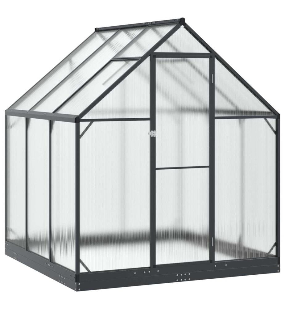 Serre de jardin avec porte Anthracite 183,5 x 183,5 x 207 cm