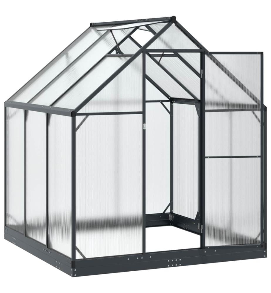 Serre de jardin avec porte Anthracite 183,5 x 183,5 x 207 cm