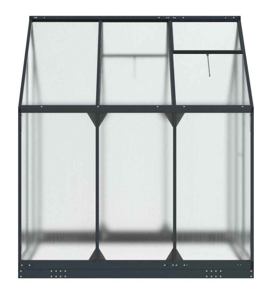 Serre de jardin avec porte Anthracite 183,5 x 183,5 x 207 cm