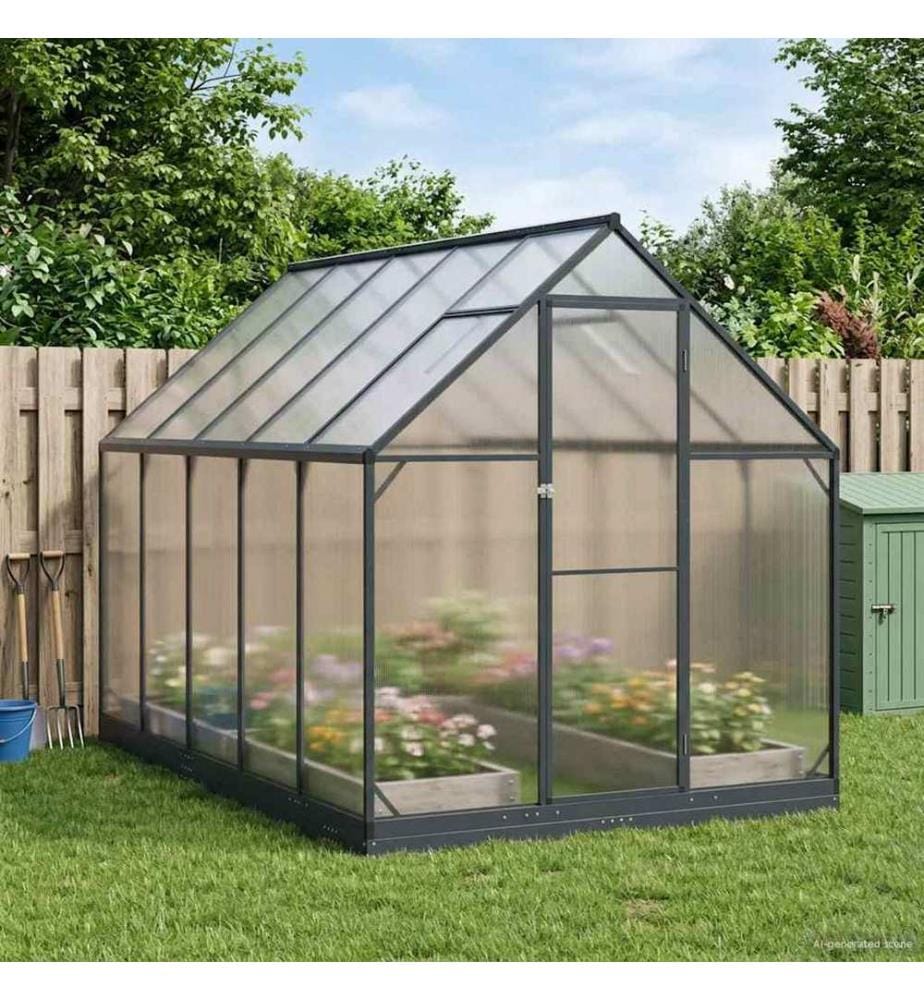 Serre de jardin avec porte Anthracite 183,5 x 303,5 x 207 cm