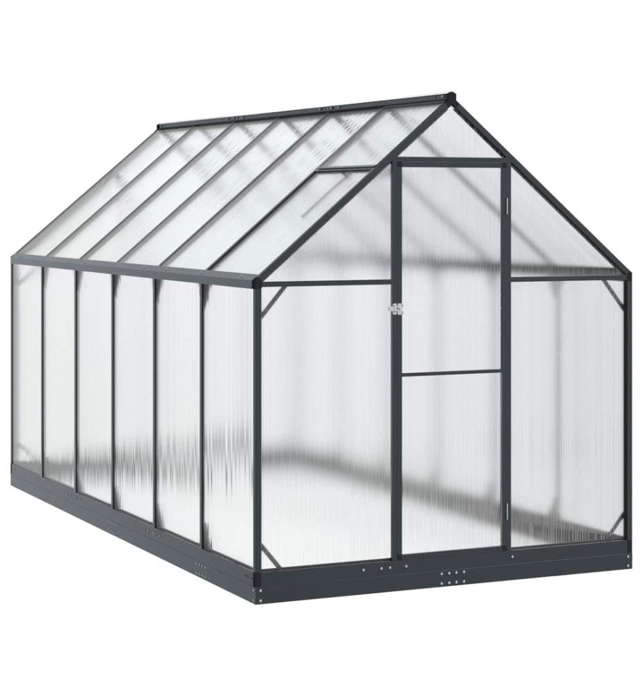 Serre de jardin avec porte Anthracite 183,5 x 363,5 x 207 cm