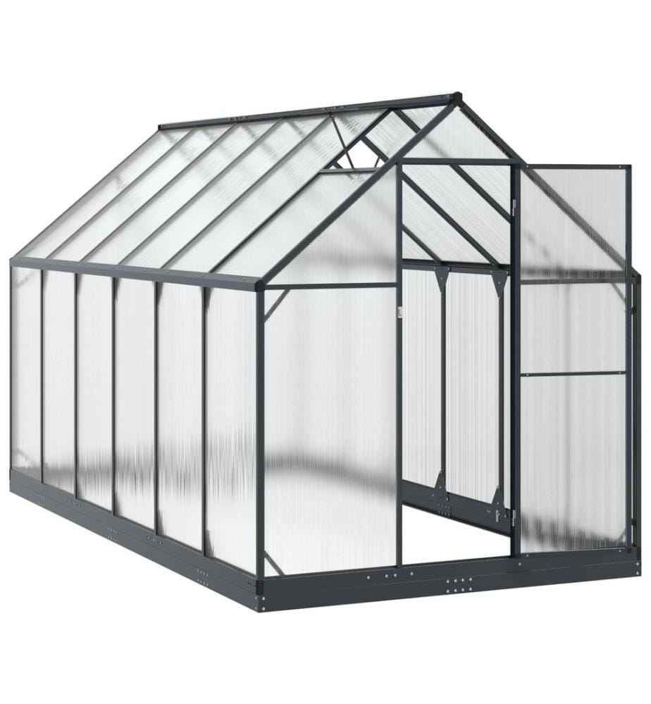 Serre de jardin avec porte Anthracite 183,5 x 363,5 x 207 cm