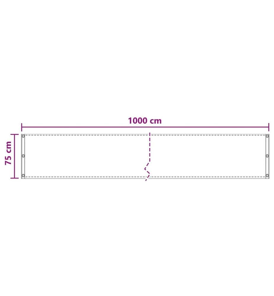 Écran de balcon Anthracite 75 x 1000 cm HDPE et Aluminium