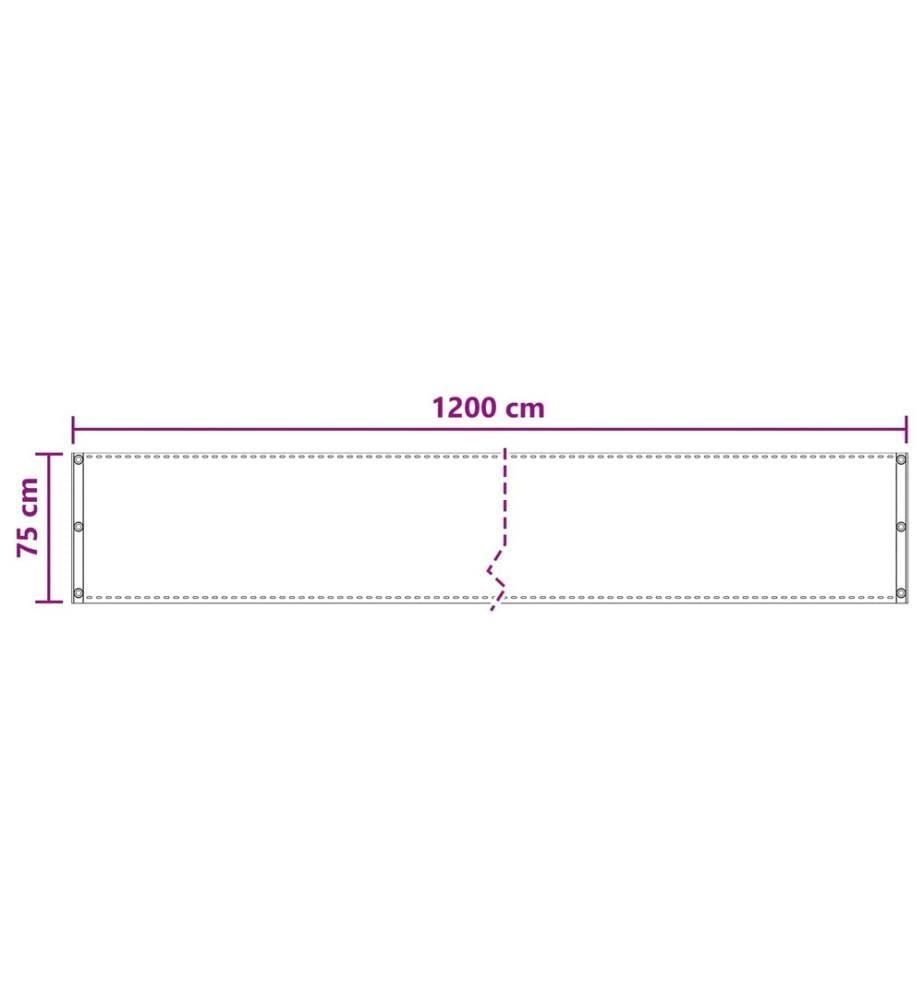 Écran de balcon Anthracite 75 x 1200 cm HDPE et Aluminium