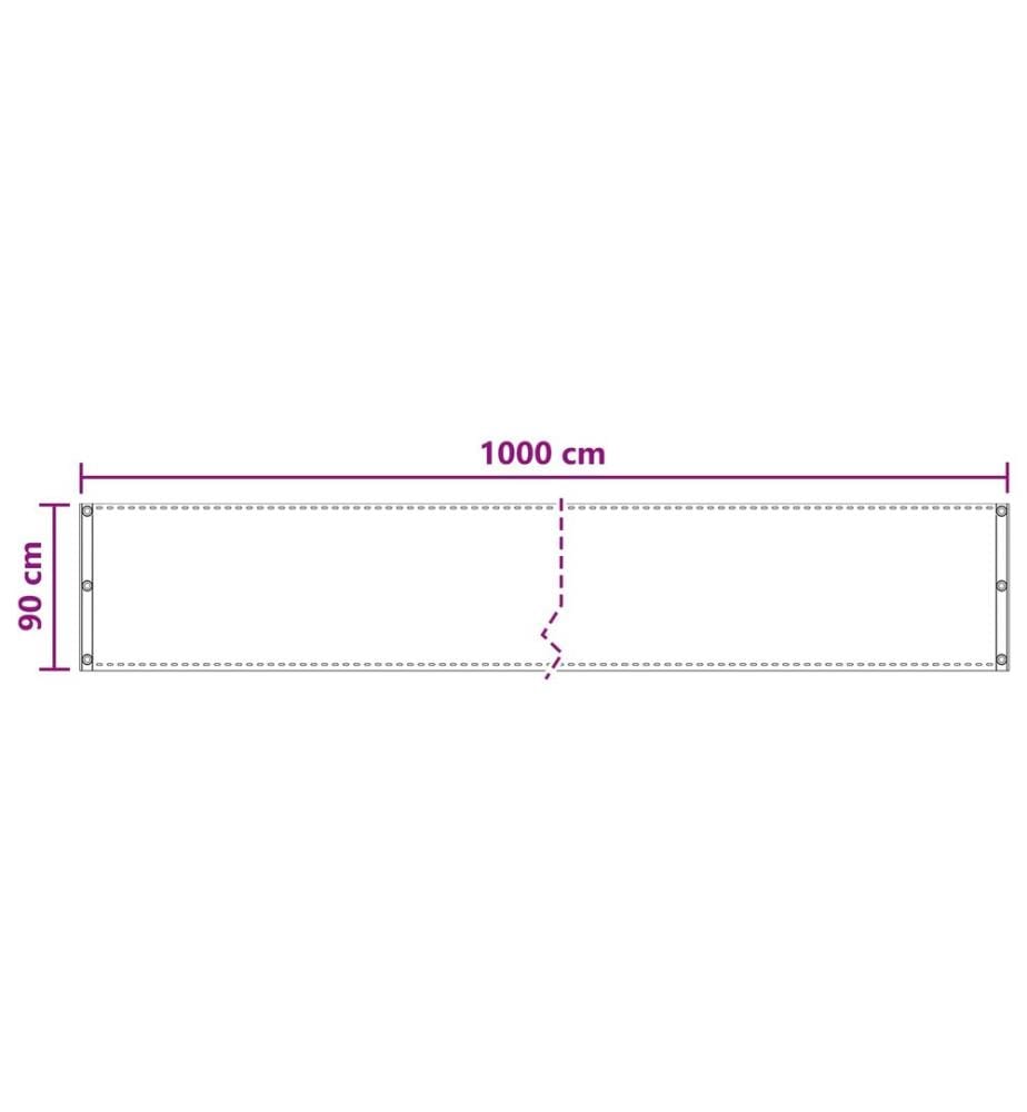 Écran de balcon Anthracite 90 x 1000 cm HDPE et Aluminium