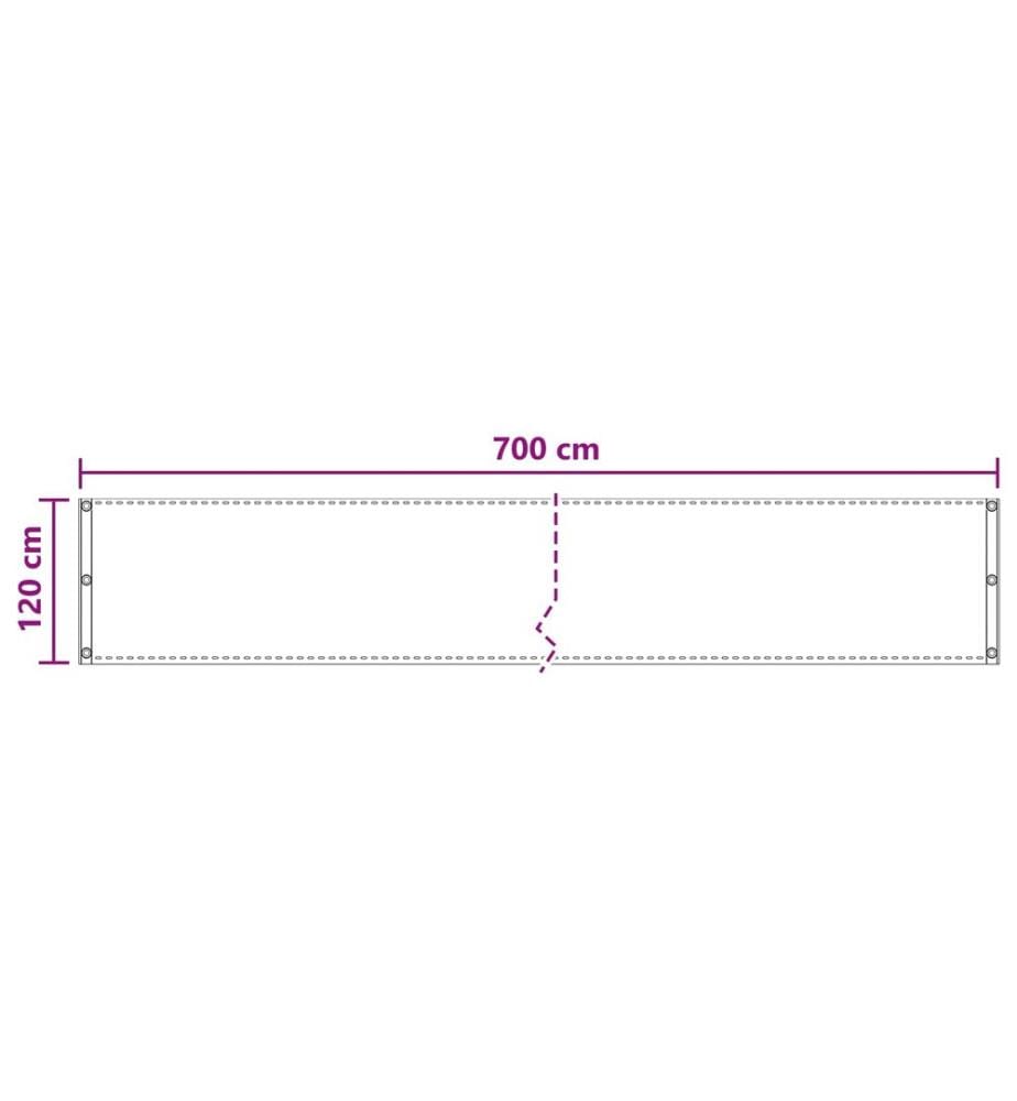 Écran de balcon Anthracite 120 x 700 cm HDPE et Aluminium