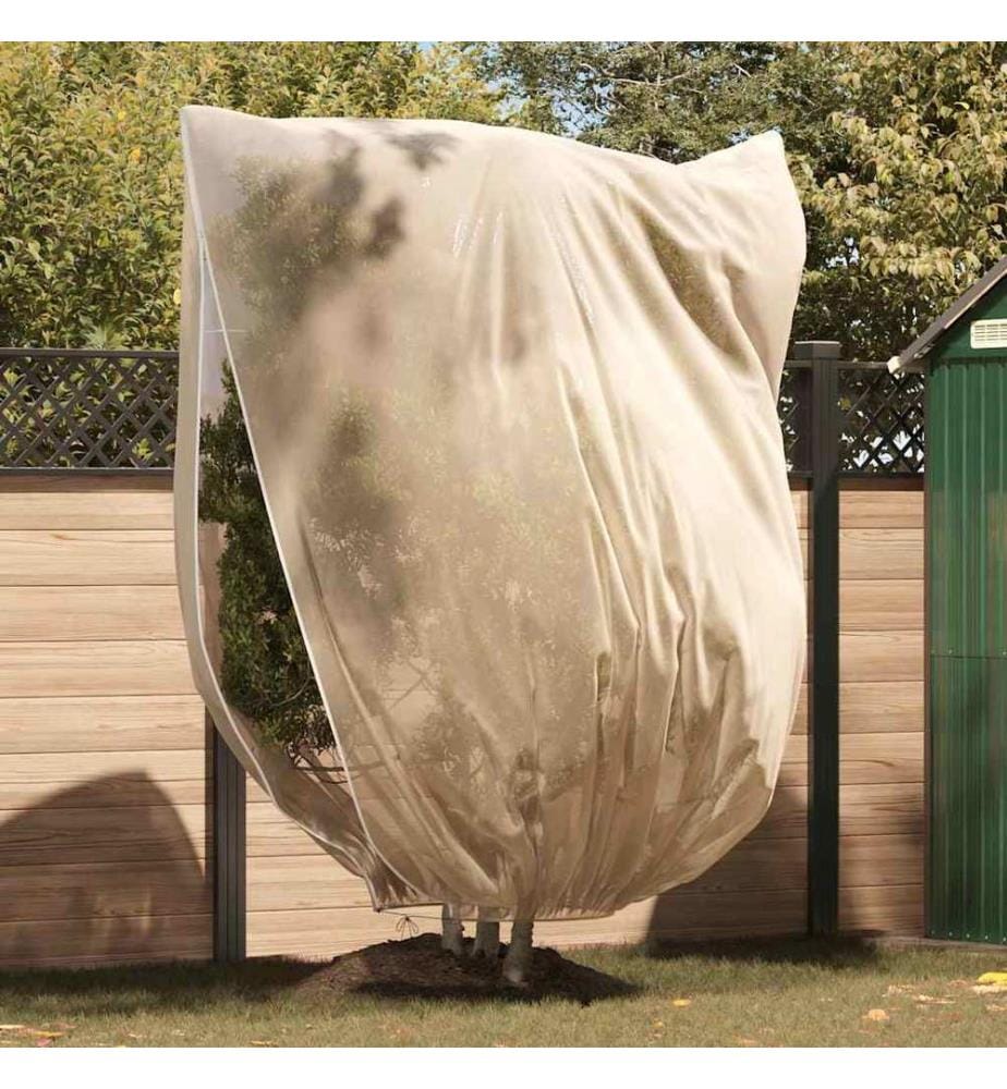 Couvercles de Fleece de Protection Anti-Gel pour Plantes Beige