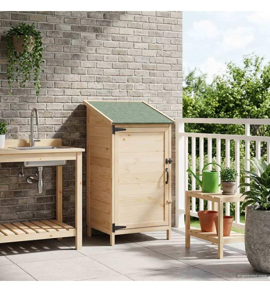 Abri de jardin Naturel 59 x 56 x 113,5 cm Bois de Sapin Massif