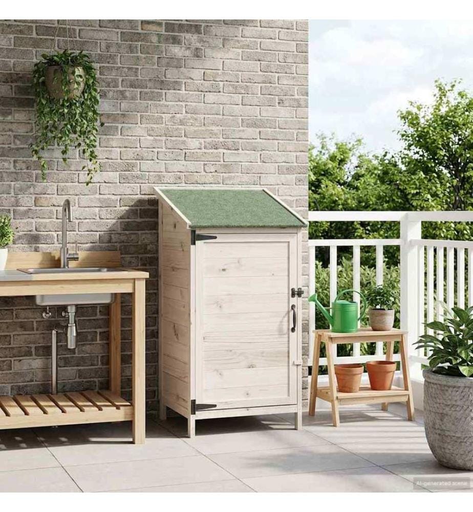 Abri de jardin Blanc 59 x 56 x 113,5 cm Bois de Sapin Massif