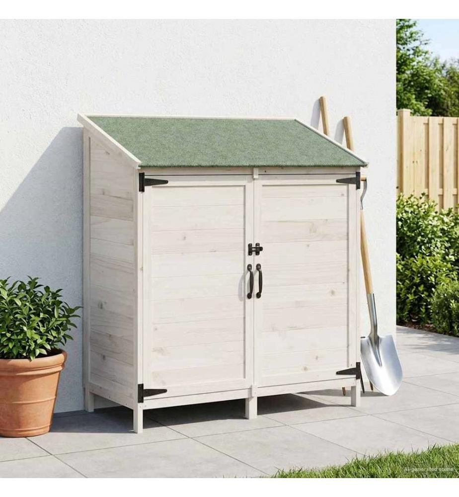 Abri de jardin Blanc 106,5 x 56 x 113,5 cm Bois de Sapin Massif