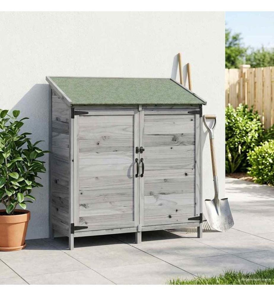 Gartenschuppen Grau 106,5 x 56 x 113,5 cm Massivholz aus Fichte