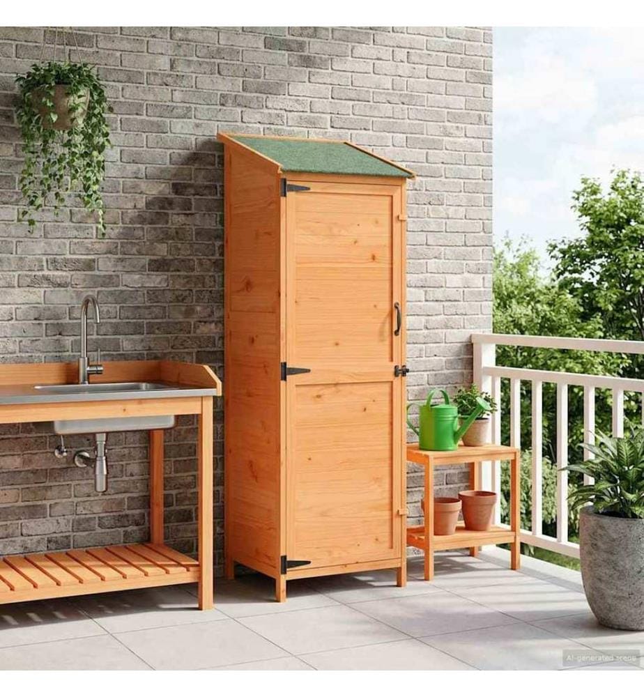 Gartenschuppen Braun 59,5 x 56 x 176,5 cm Massivholz aus Fichte