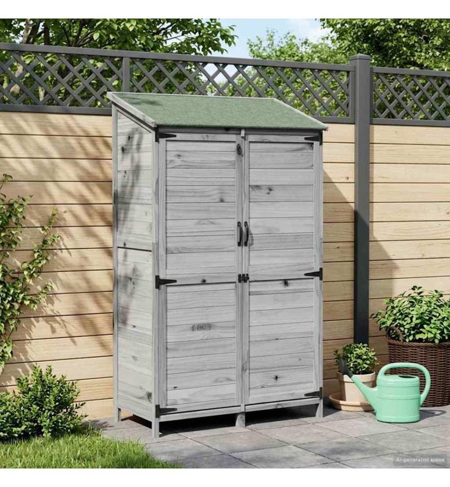 Abri de jardin Gris 106,5 x 56 x 176 cm Bois de Sapin Massif