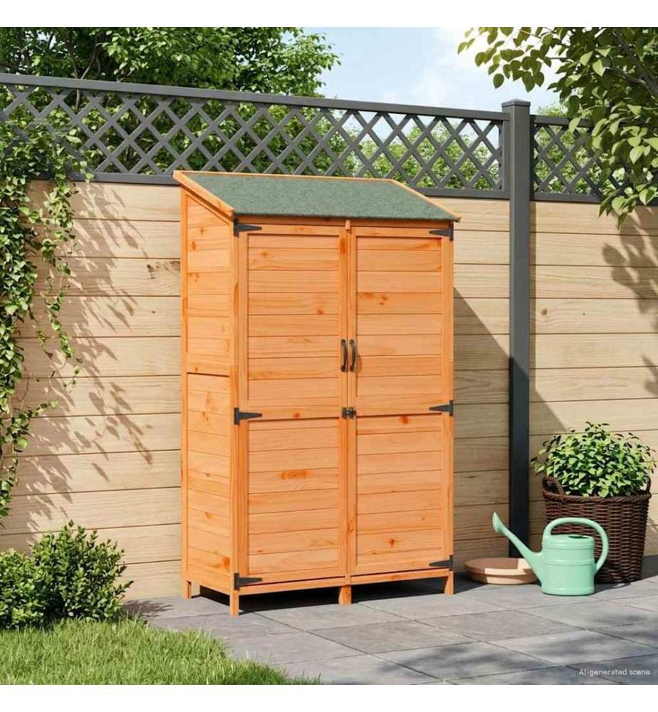 Abri de jardin Marron 106,5 x 56 x 176 cm Bois de Sapin Massif